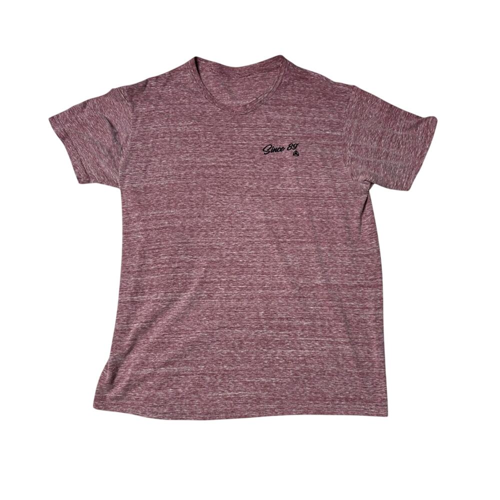 Active “Since 89” Embroidered Tee Red & White Textured Streetwear Small